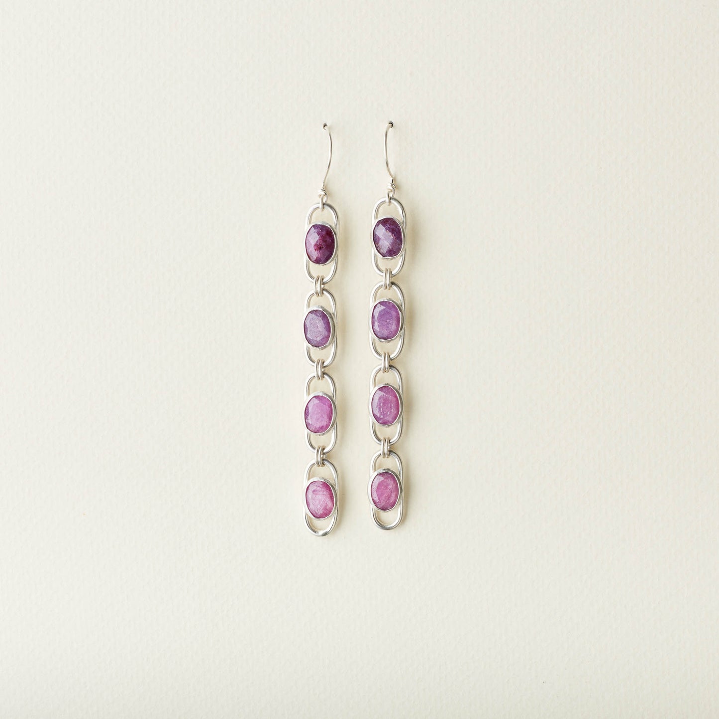 Trickle Earrings :: Faceted Ruby Ombre