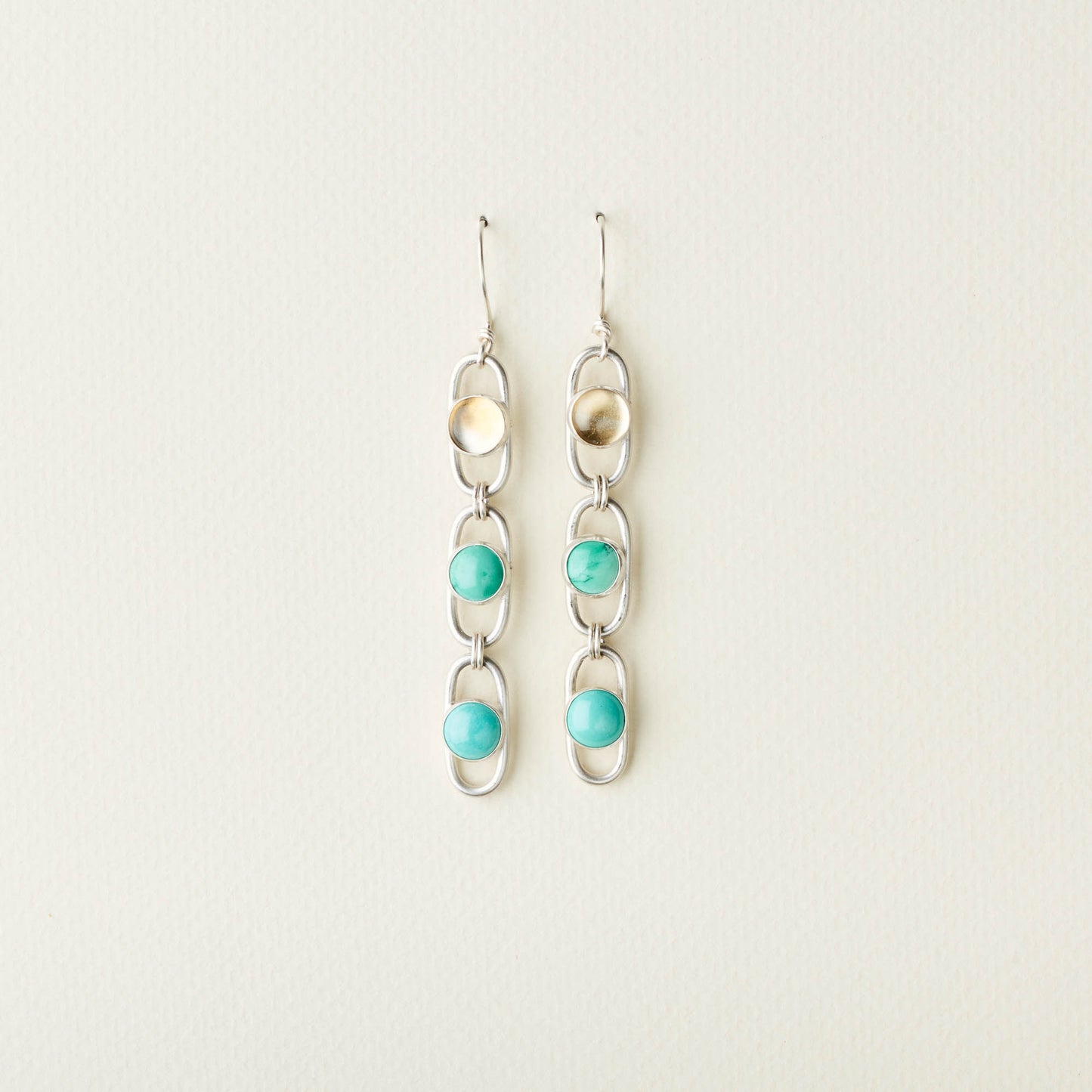 Trickle Earrings :: Citrine & Turquoise Trio