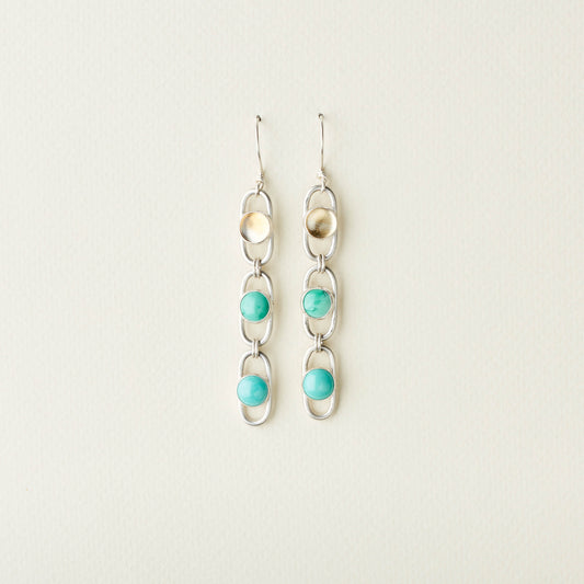 Trickle Earrings :: Citrine & Turquoise Trio